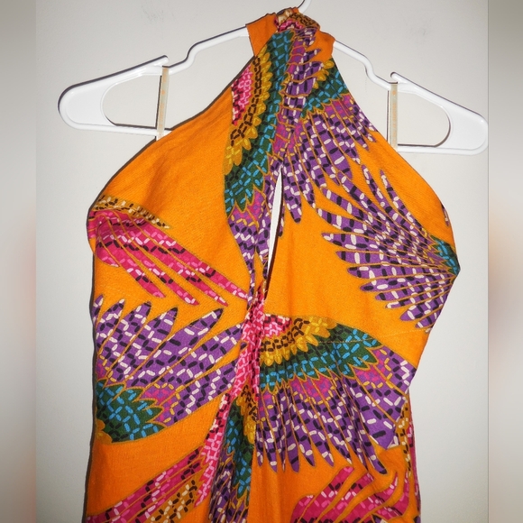 Nwot FARM‎ Rio Beaded Macaws Tied Linen Blend Maxi Skirt Size Extra Small - Picture 6 of 11